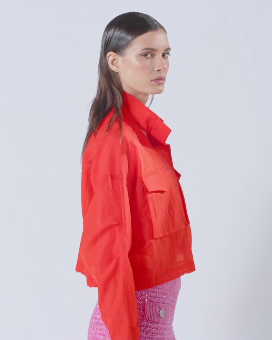 Short jacket in technical organza-effect fabric PINKO