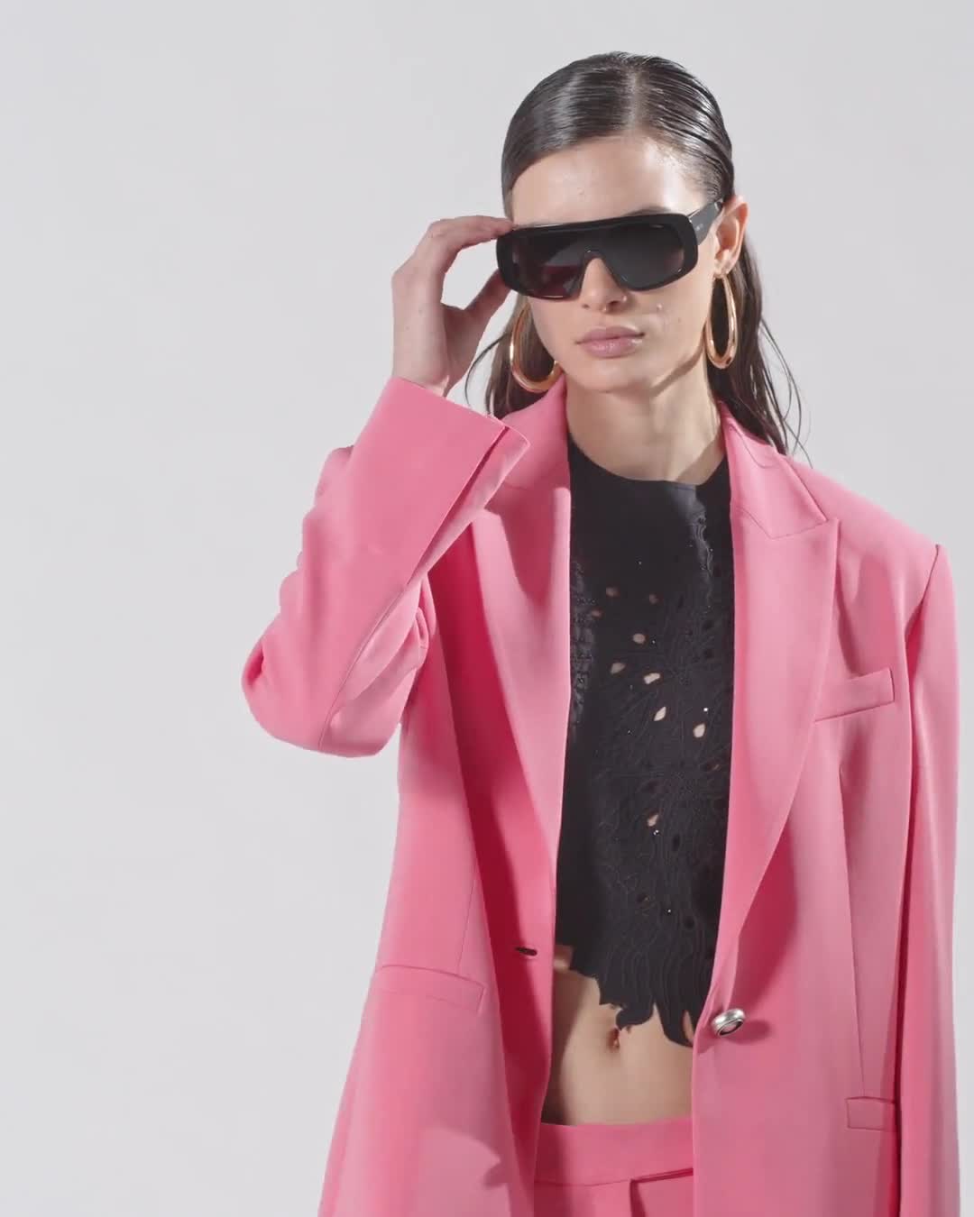 Single-breasted cady blazer with jewel button PINKO → Shop