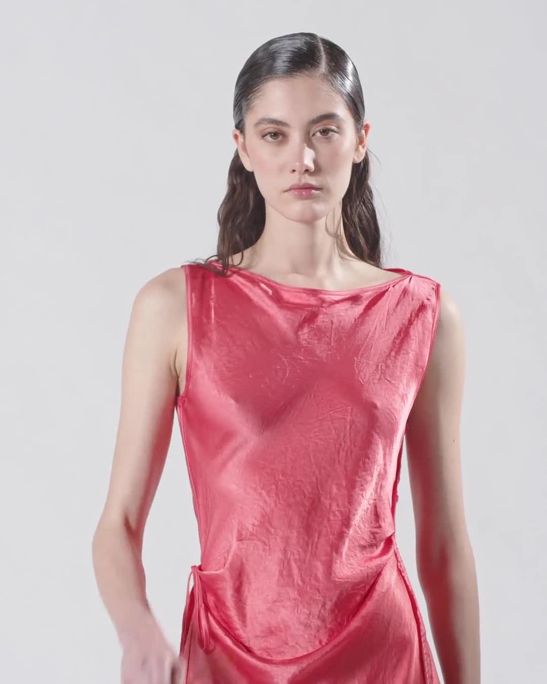 Satin dress with side tie PINKO → Shop Online