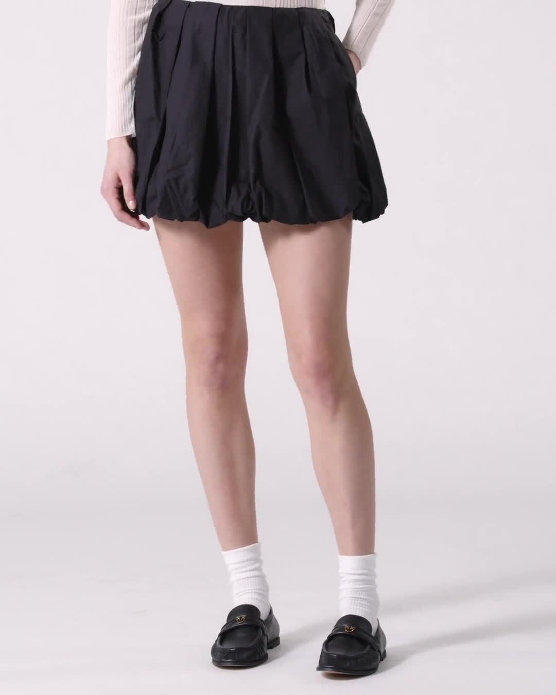 Pleated poplin mini balloon skirt PINKO → Shop Online