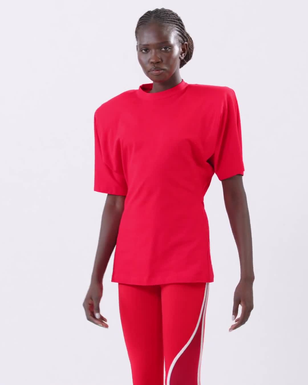 Short-sleeved T-shirt with padded shoulders PINKO → Shop Online