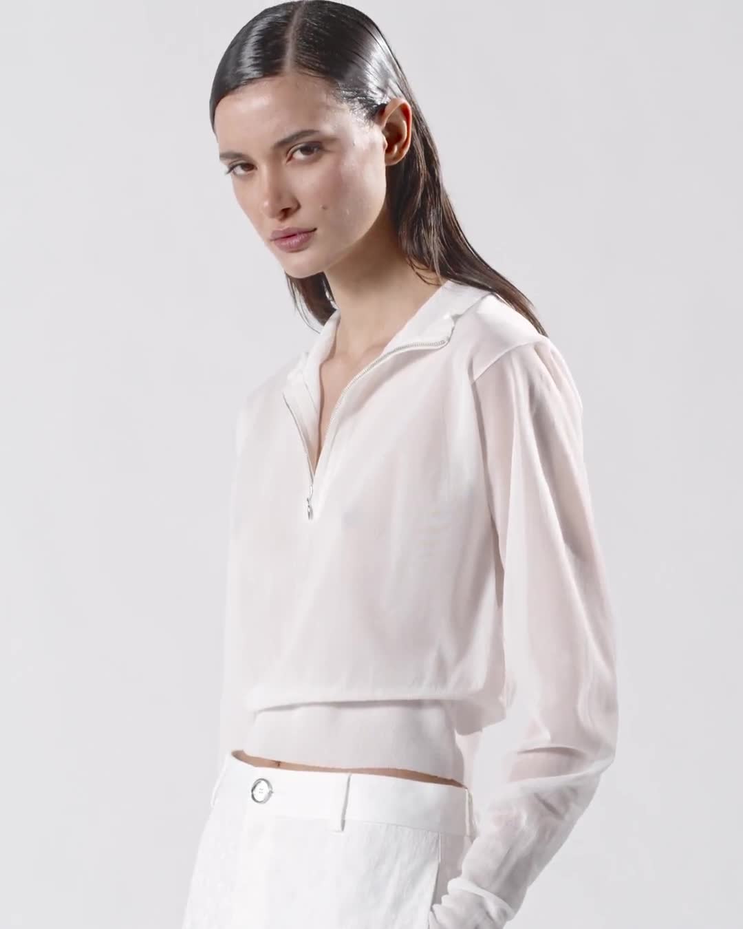 パンツ PINKO Woman Pants White 105261A2MO Z04 Long sheer trousers with print PINKO → Shop Online