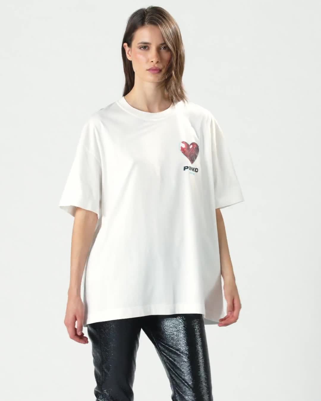 T-shirt with print PINKO → Shop Online