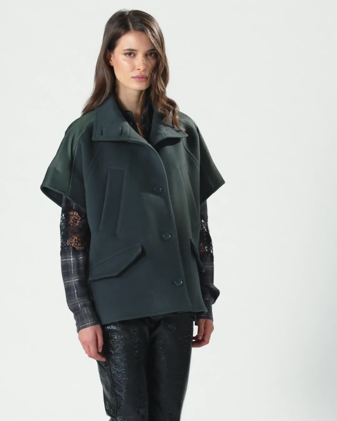 Cloth cape with high neck PINKO → Shop Online