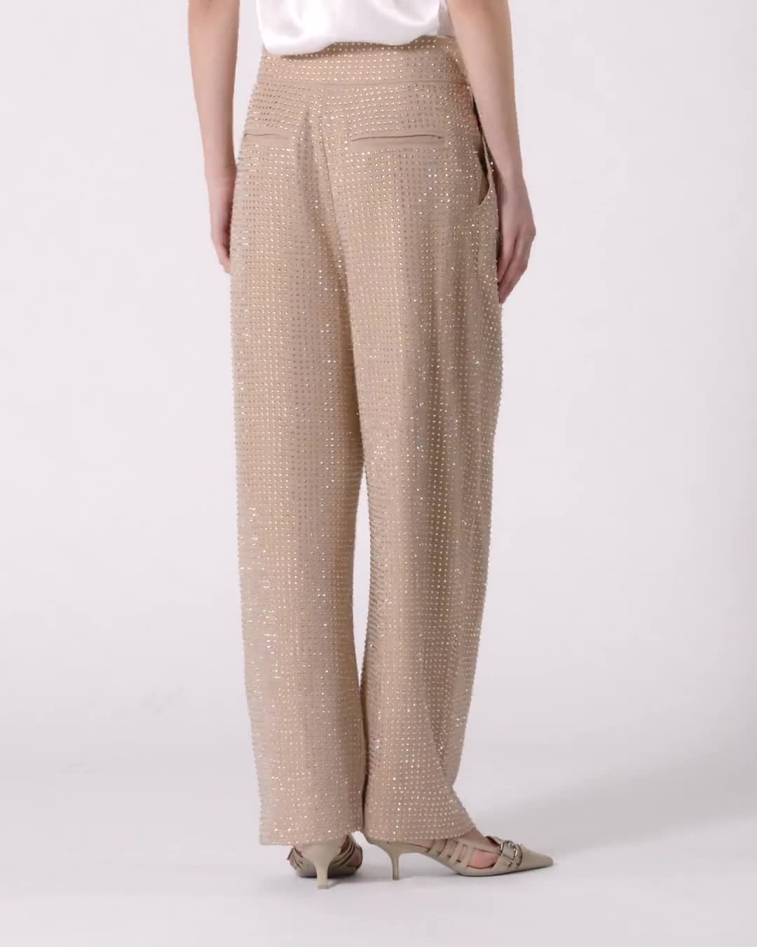 【2plan】Fluffy pintuck wide slacks Front Pintuck Wide Leg Pants | Pagani