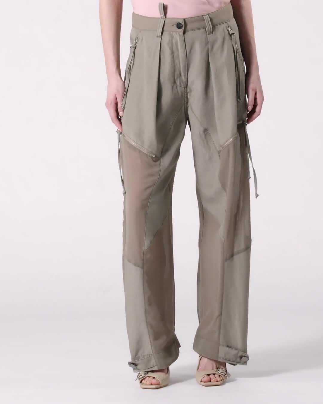 P-Pants trousers with zip and sheer inserts PINKO → Shop Online
