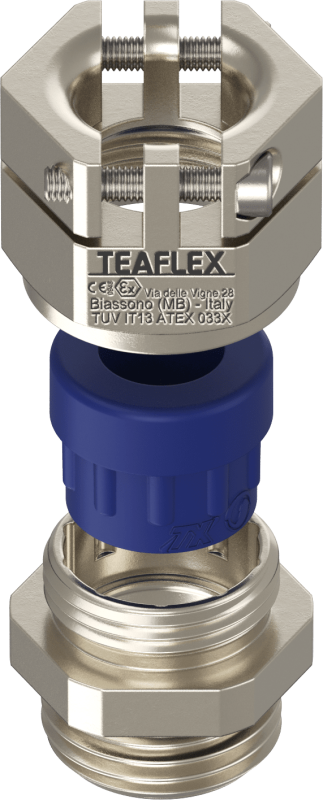 Teaflex EXPRAT – Kabelová průchodka s protahovacím účinkem z niklovaného mosazi, stupeň krytí IP68 (ATEX) 2