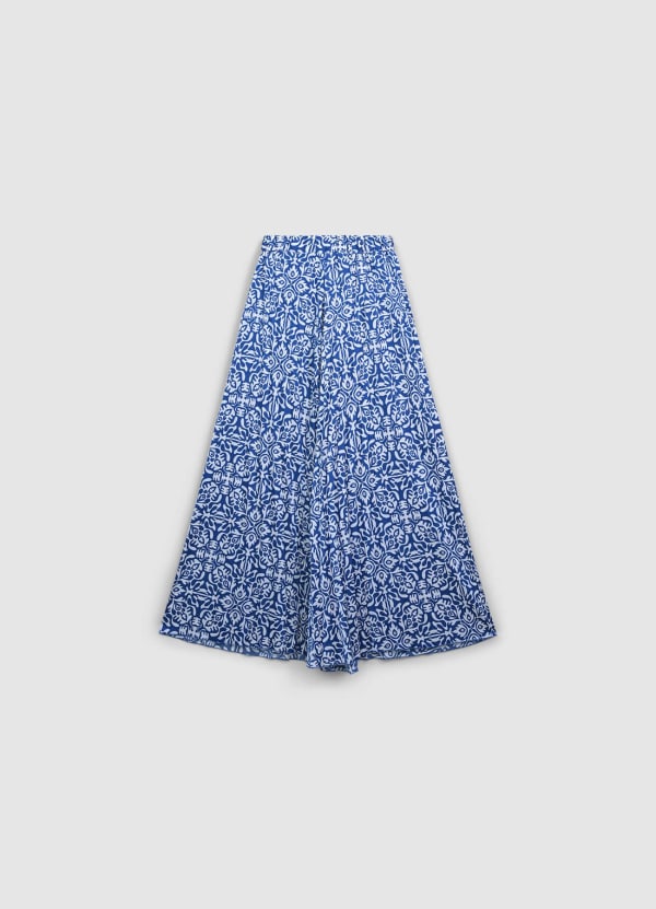 Pantalone palazzo plissettato fantasia