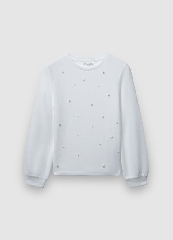 Maglia con perle applicate