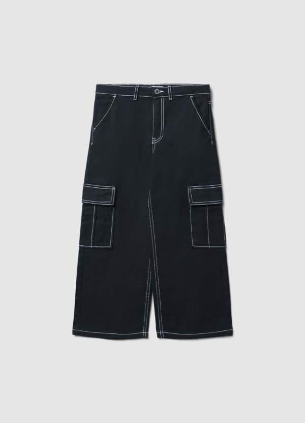 Pantaloni cargo wide leg