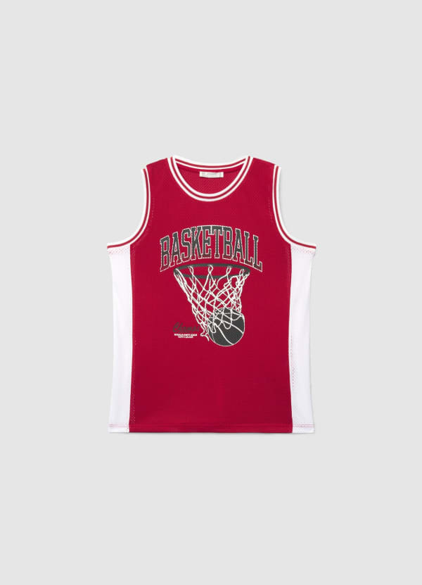Canotta rete con stampa basketball