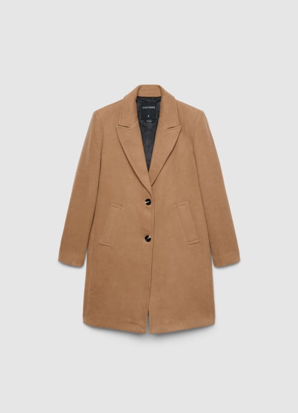 Cappotto tre quarti monopetto a due bottoni