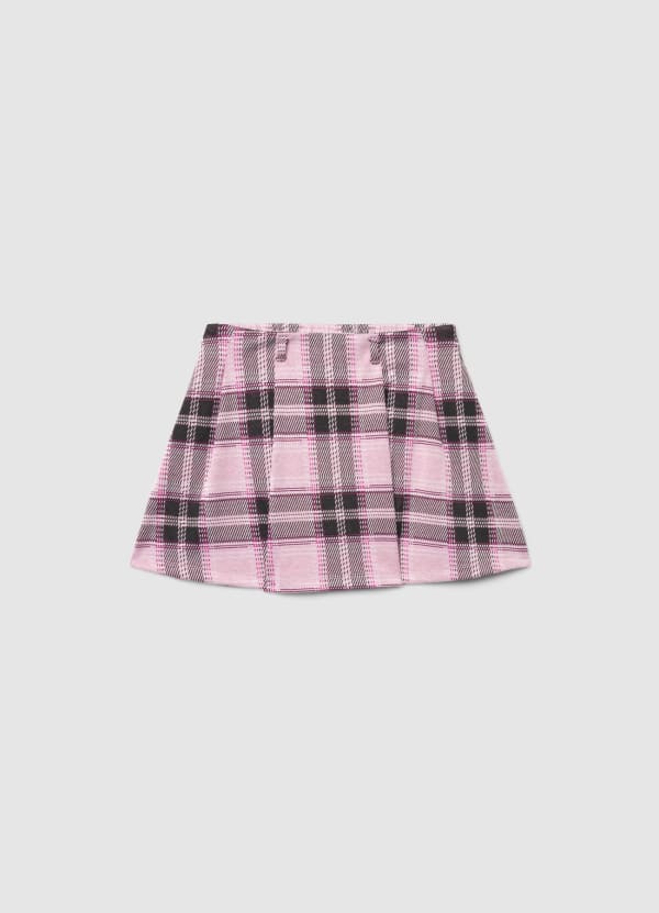 Gonna miniskirt a quadri svasata