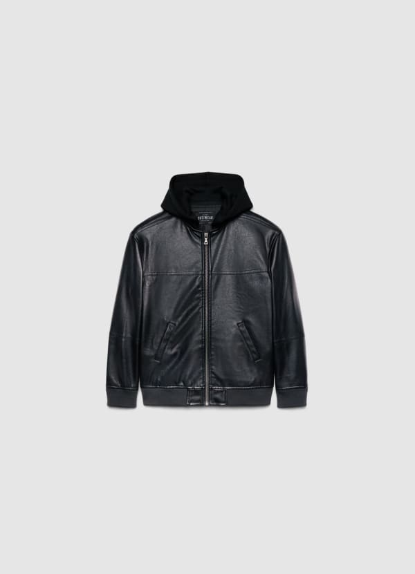 Bomber con cappuccio e zip