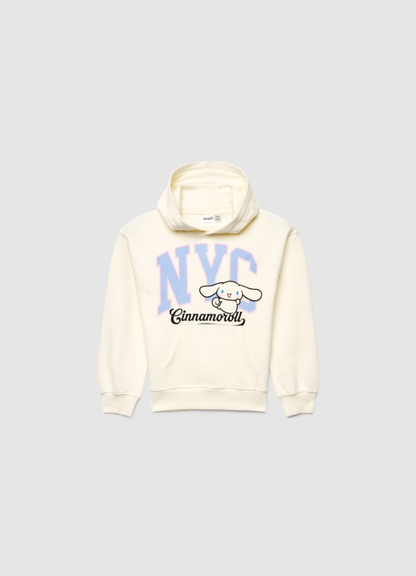 Felpa con cappuccio e stampa Cinnamoroll