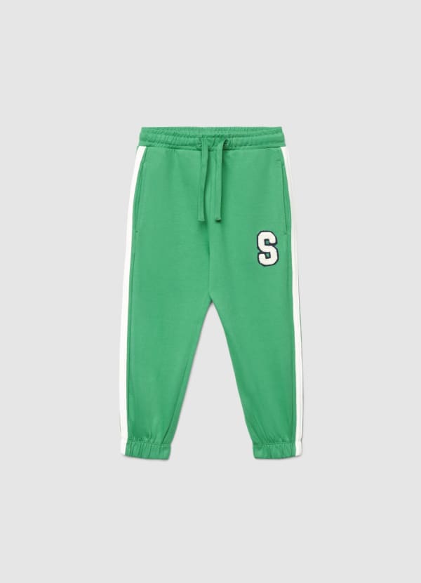 Pantaloni ginnici con bande laterali e patch