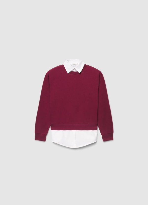 Felpa con colletto camicia