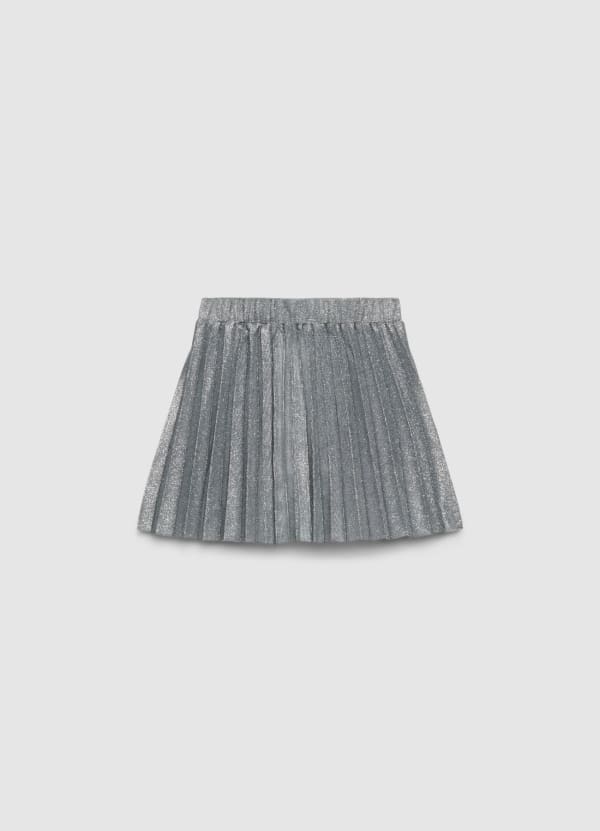 Minigonna plissettata effetto luccicante con elastico