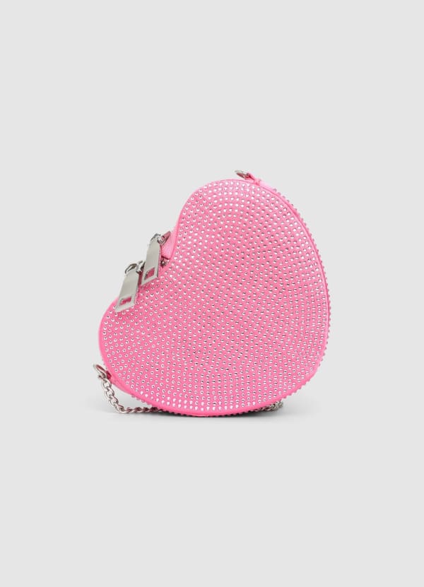 Mini bag a cuore con strass