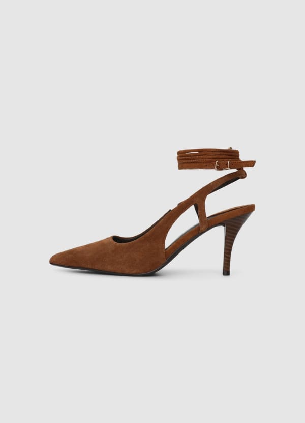 Décolleté slingback allacciata in pelle
