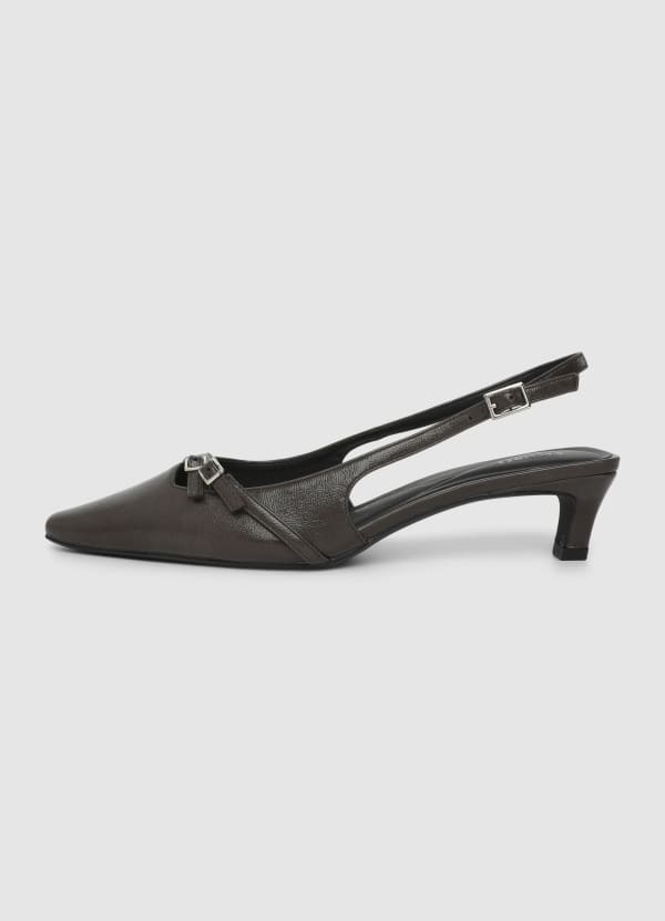 Slingback con cinturini e tacco basso