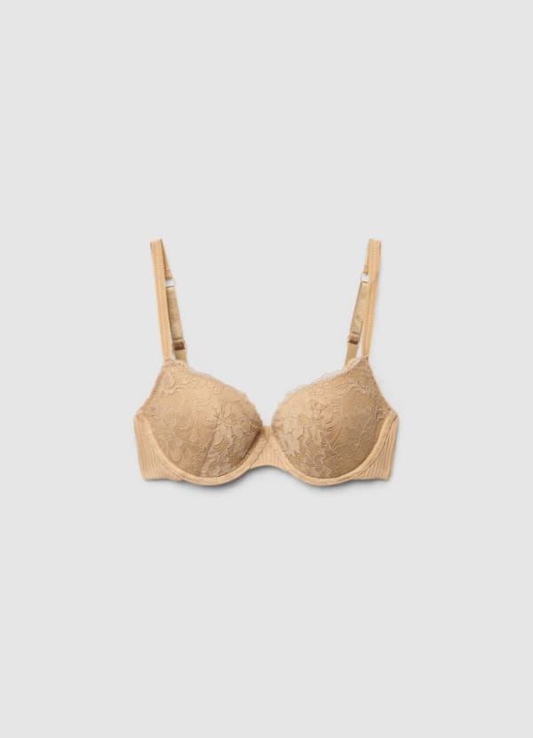 Reggiseno push up con pizzo floreale