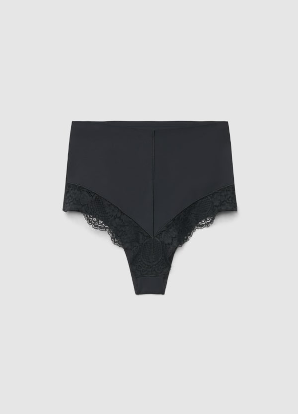 Slip contenitivo a vita alta con pizzo