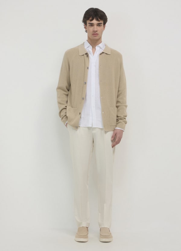 Cardigan collo a camicia