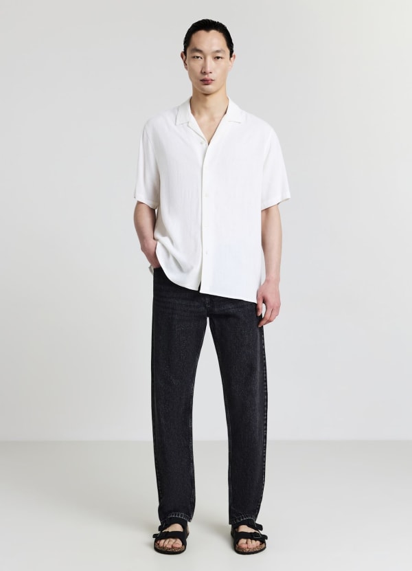 Camicia bowling misto lino