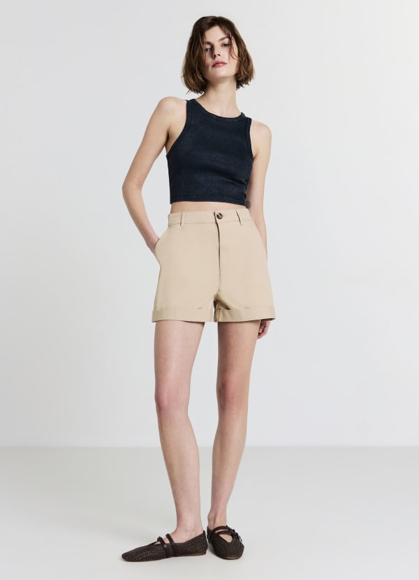 Pantaloncini chino tinta unita