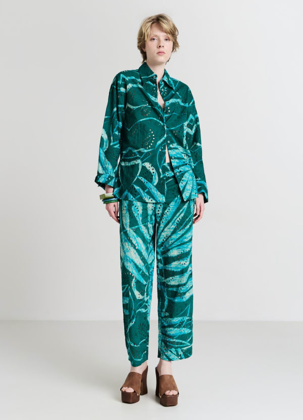 Camicia oversize sangallo fantasia