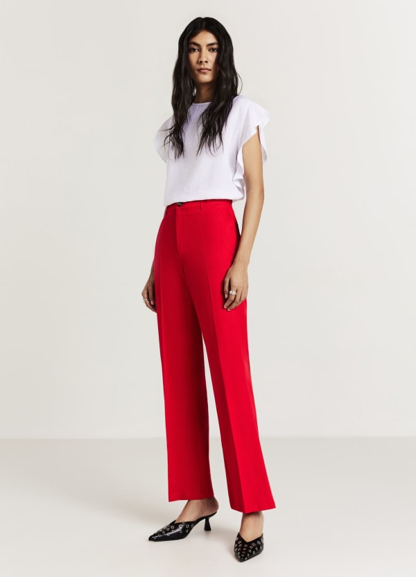 Pantalone flare in cotone