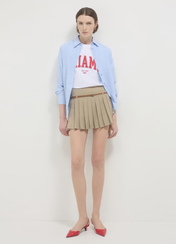 Gonna pantalone plissettato con cintura