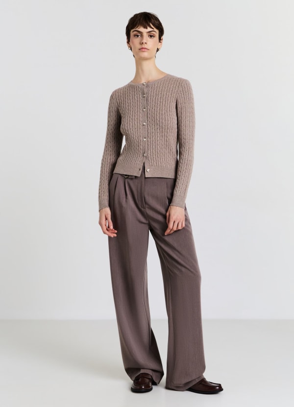 Cardigan con trecce