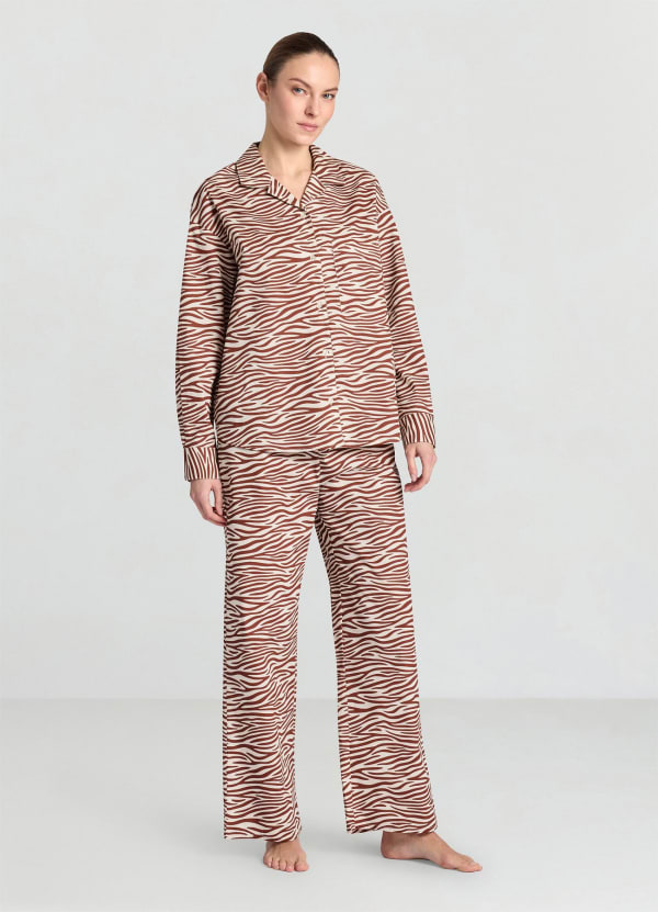 Camicia pigiama con stampa zebrata