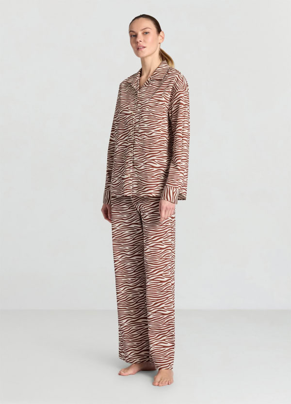 Pantaloni pigiama con stampa animalier