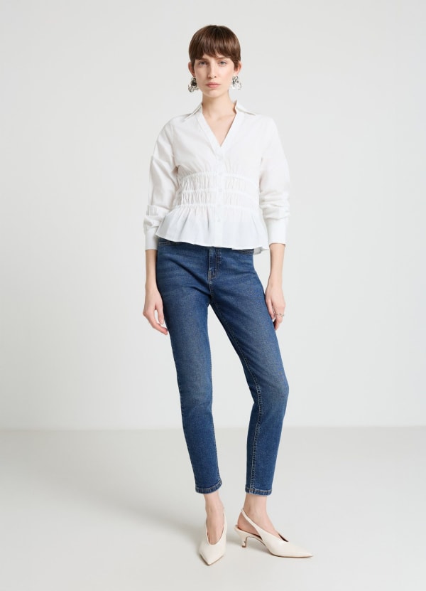 Jeans skinny a tinta unita