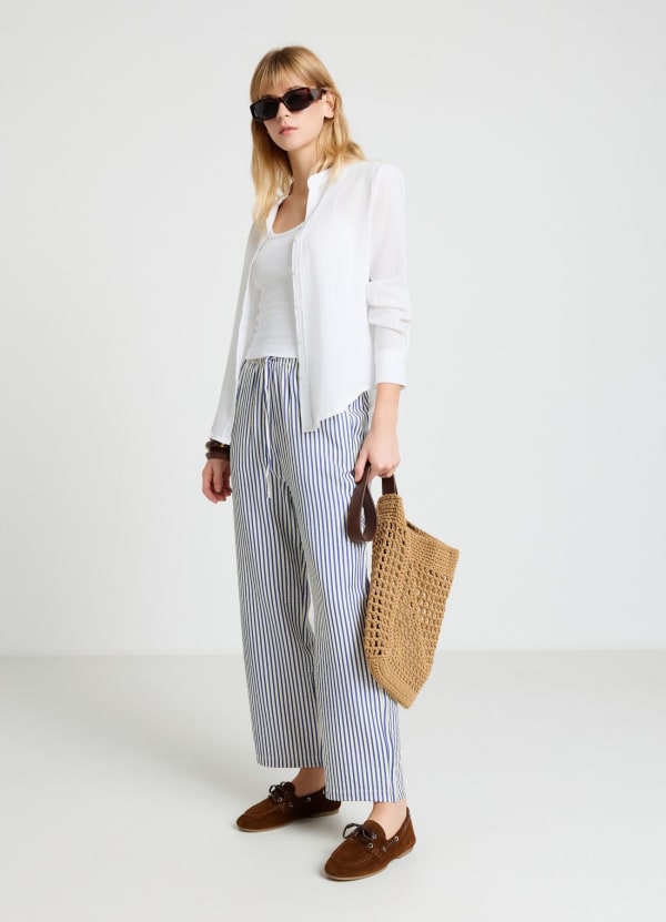 Pantaloni jogger a righe crinkle