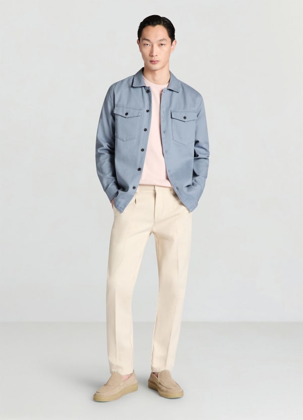 Camicia worker tinta unita