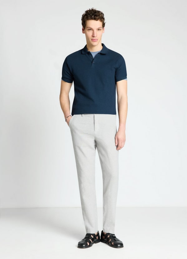 Pantaloni chino in misto lino