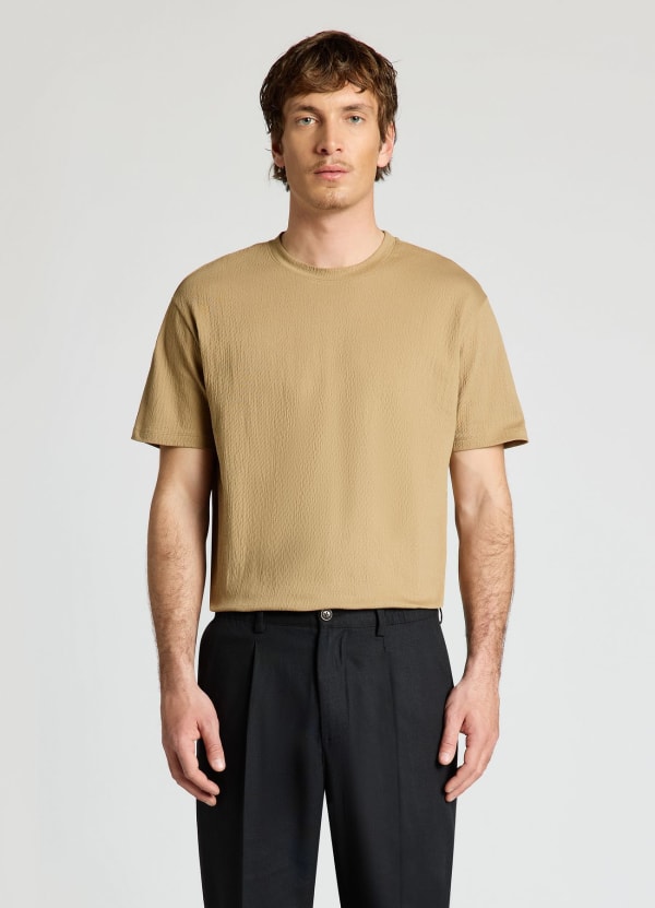 T-shirt a tinta unita con girocollo