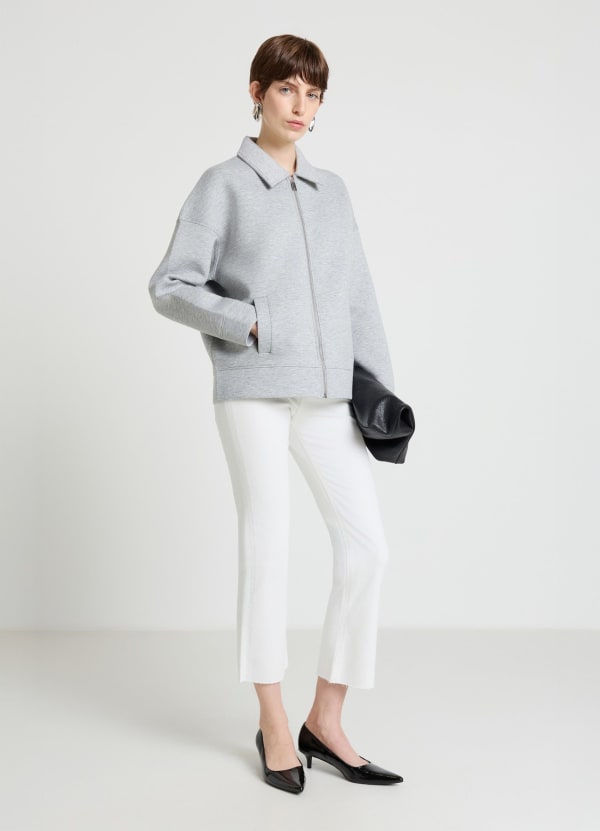 Felpa con zip e colletto