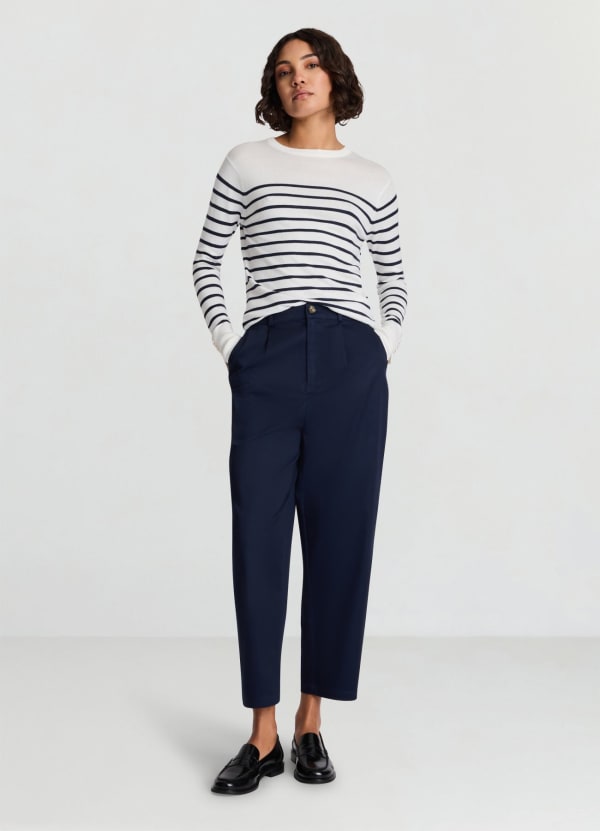 Pantaloni carrot in cotone rasatello