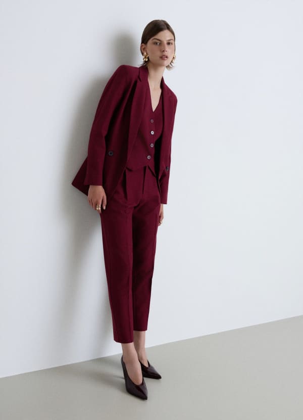 Gilet con scollo a V e bottoni