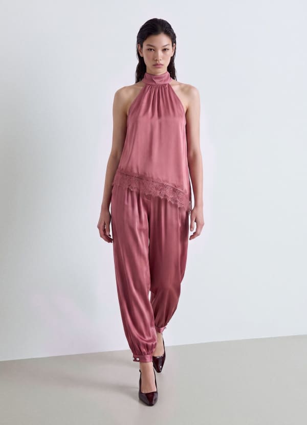 Top all'americana con bordo in pizzo