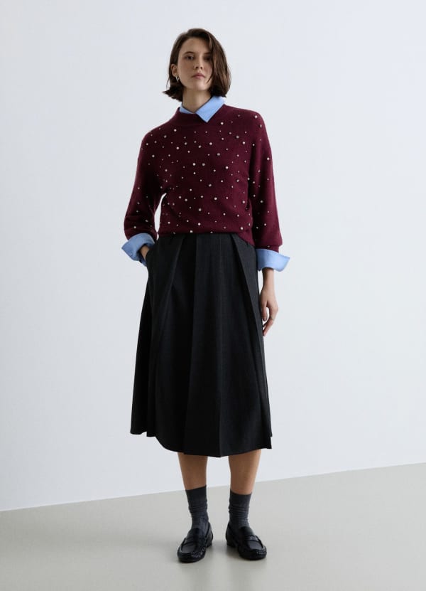 Maglia con applicazioni strass