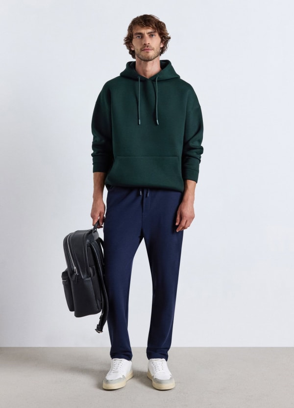 Pantaloni ginnici lunghi in piqué con coulisse