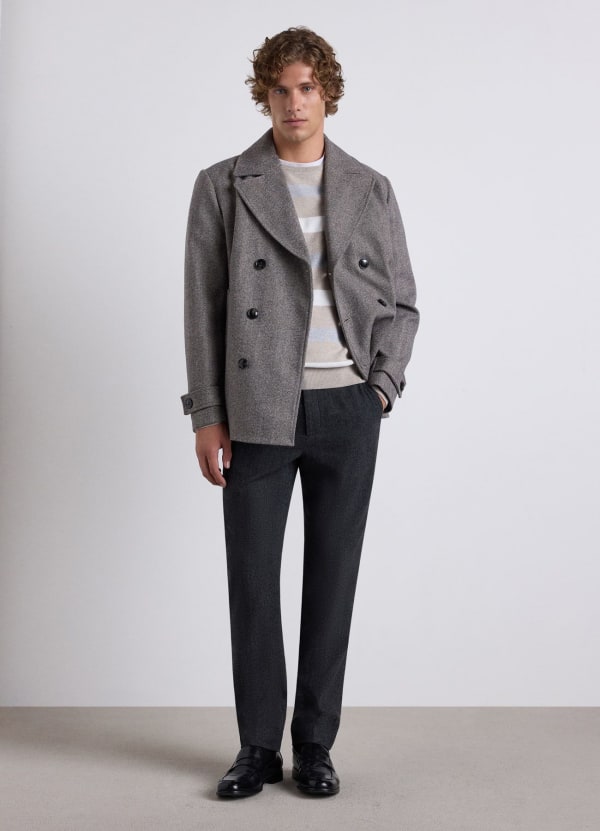 Pantaloni straight a microfantasia