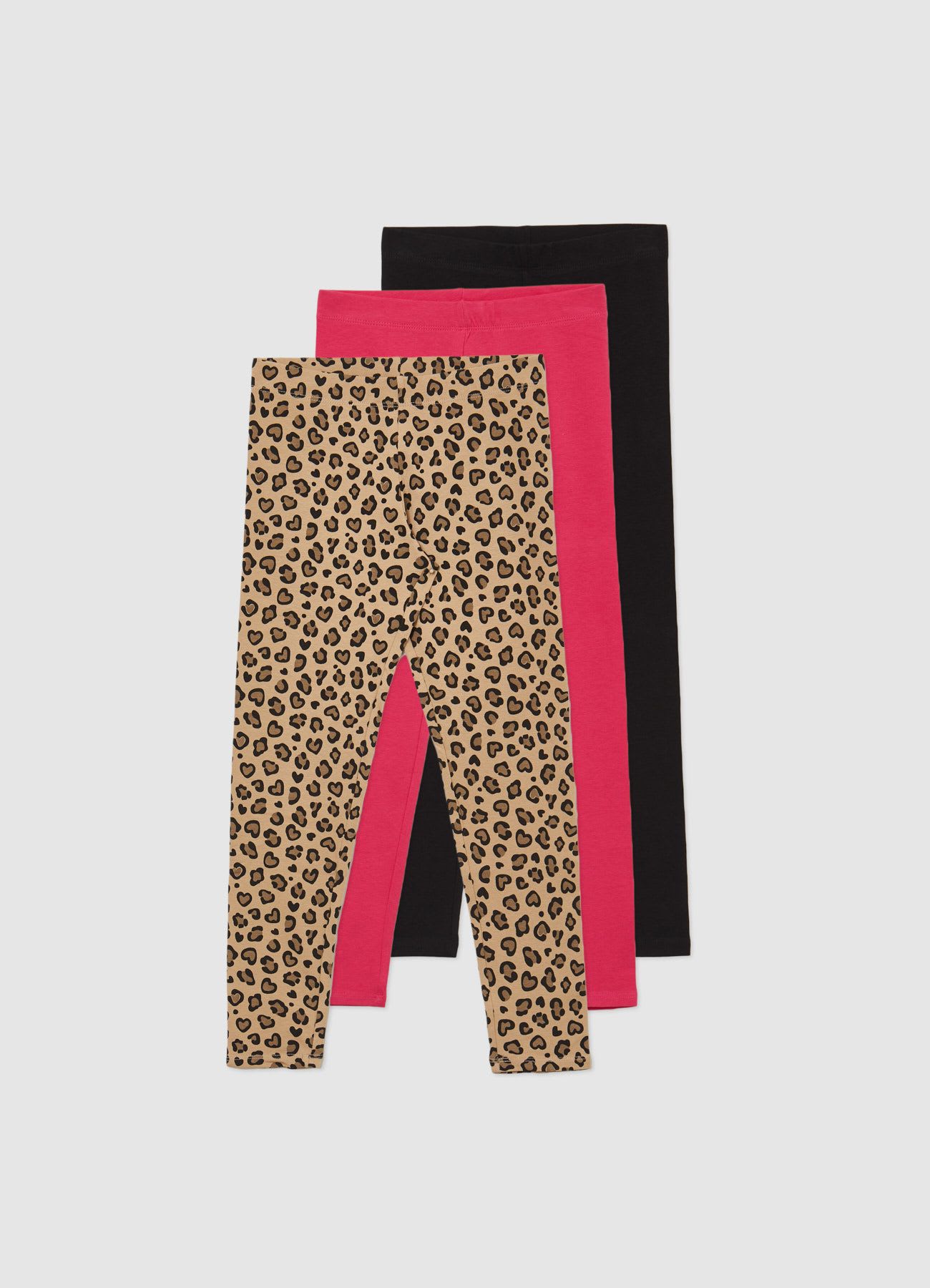 Pack 3 leggings tinta unita e fantasia