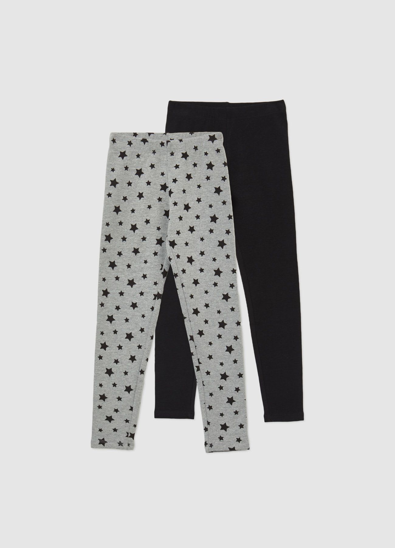 Pack 2 leggings fantasia e tinta unita